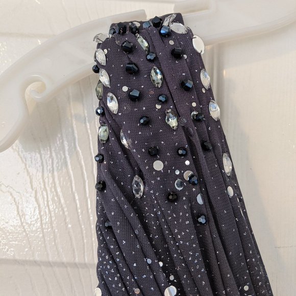 Cachet Gunmetal Floorlength Dress One Shoulder - Picture 4 of 9